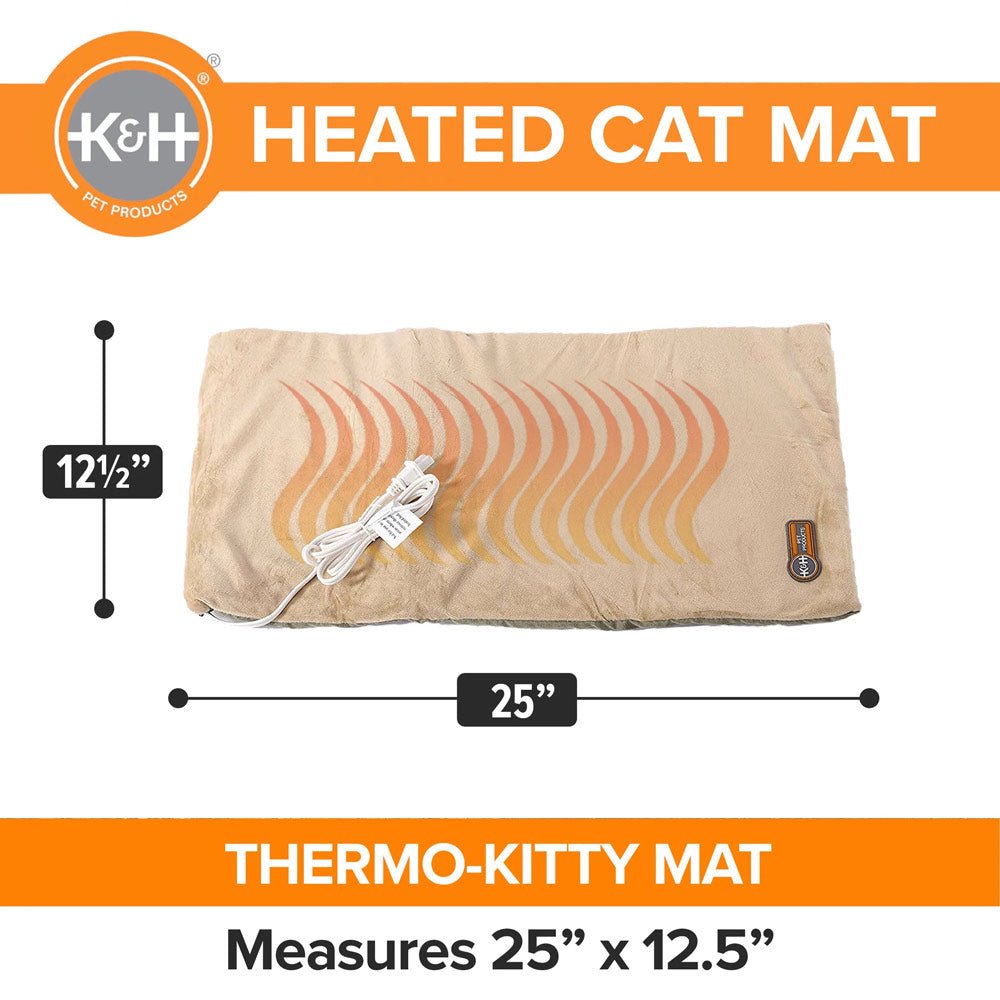 K&H Thermo-Kitty Heated Cat Bed - Energy-Efficient, MET Certified Indoor Cat Warming Mat