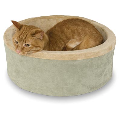 K&H Pet Products Thermo-Kitty Bed Indoor Heated Cat Bed - Safe, Energy Efficient & Washable
