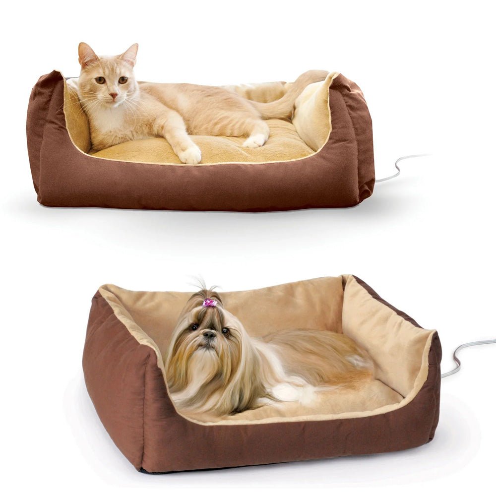 K&H Thermo-Pet Cuddle Cushion Heated Pet Bed - Indoor Heated Sofa-Style Bed for Cats & Small Dogs with Removable Cushion