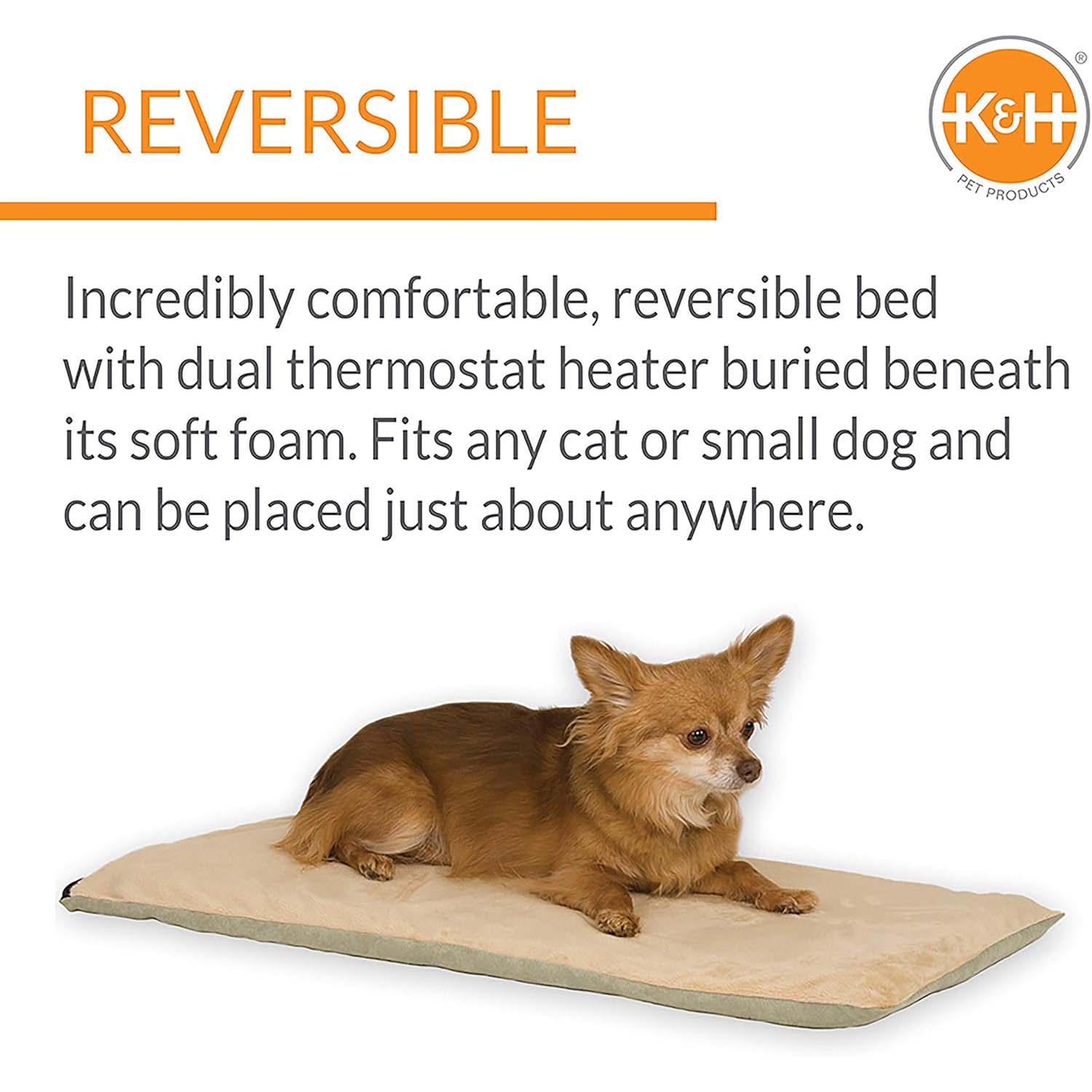 K&H Thermo-Pet Heated Mat for Small Dogs and Cats - Indoor Heated Bed Pad