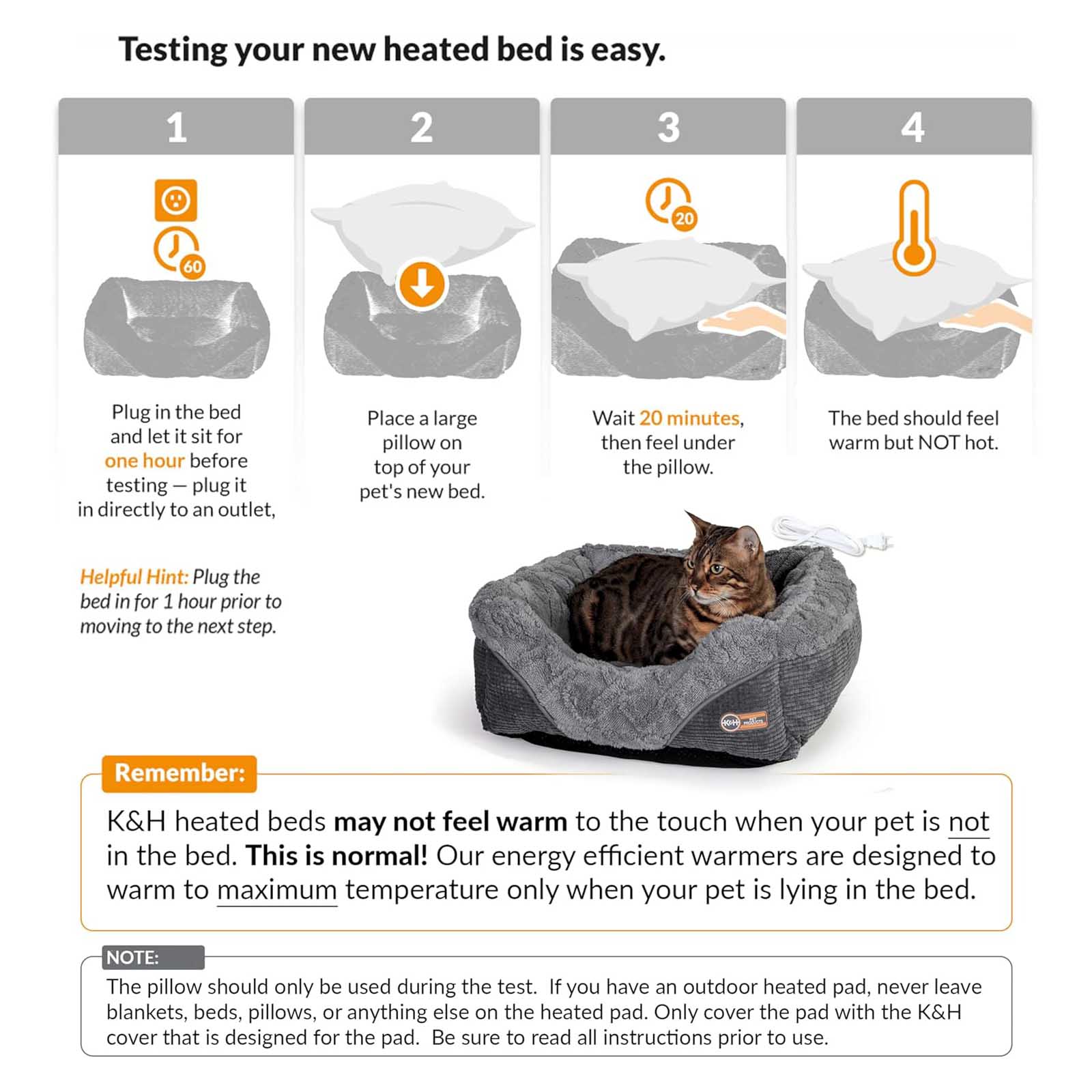 K&H Thermo-Pet Lounge Sleeper Heated Cat & Small Dog Bed - Plush, Non-Slip, Machine Washable Indoor Pet Bed