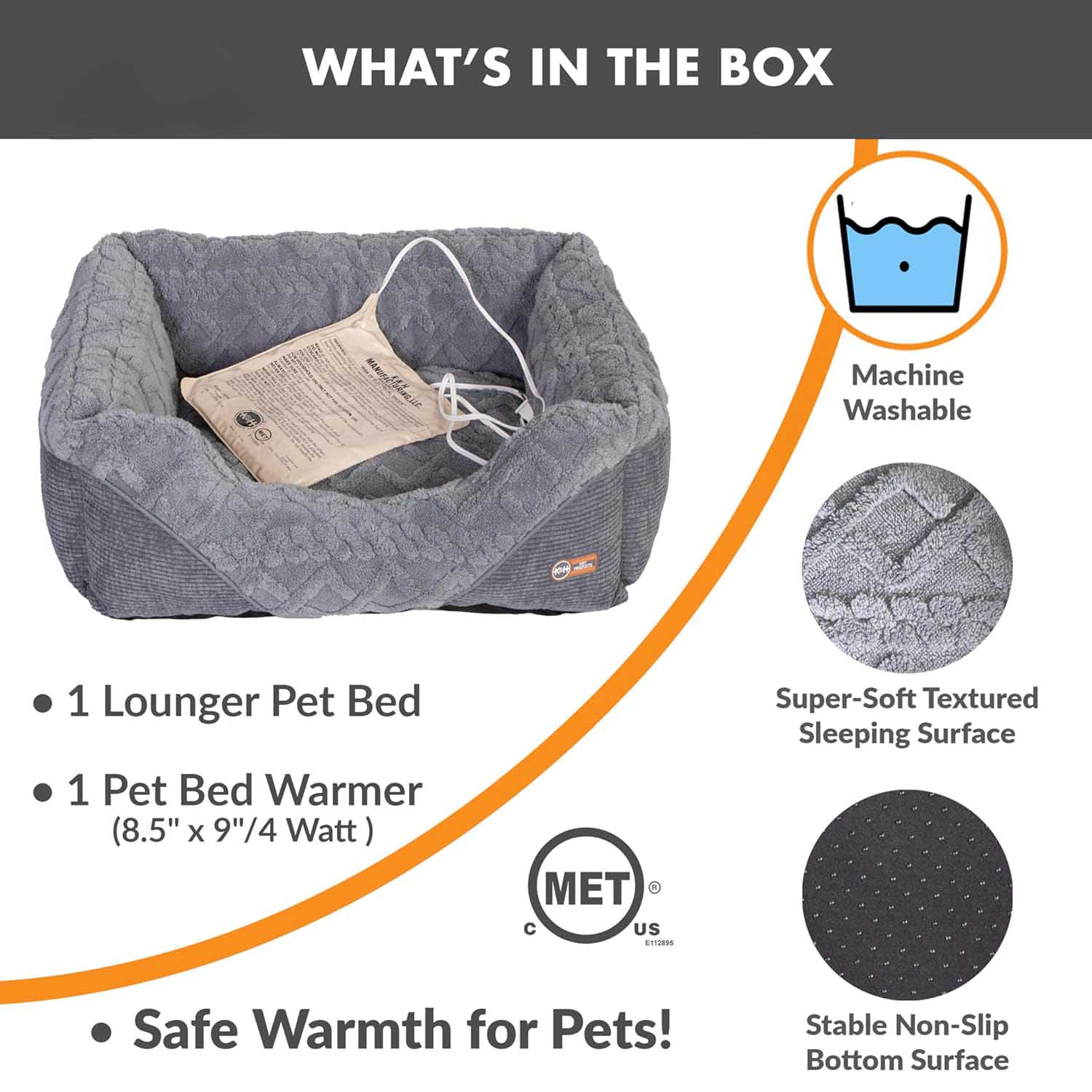 K&H Thermo-Pet Lounge Sleeper Heated Cat & Small Dog Bed - Plush, Non-Slip, Machine Washable Indoor Pet Bed