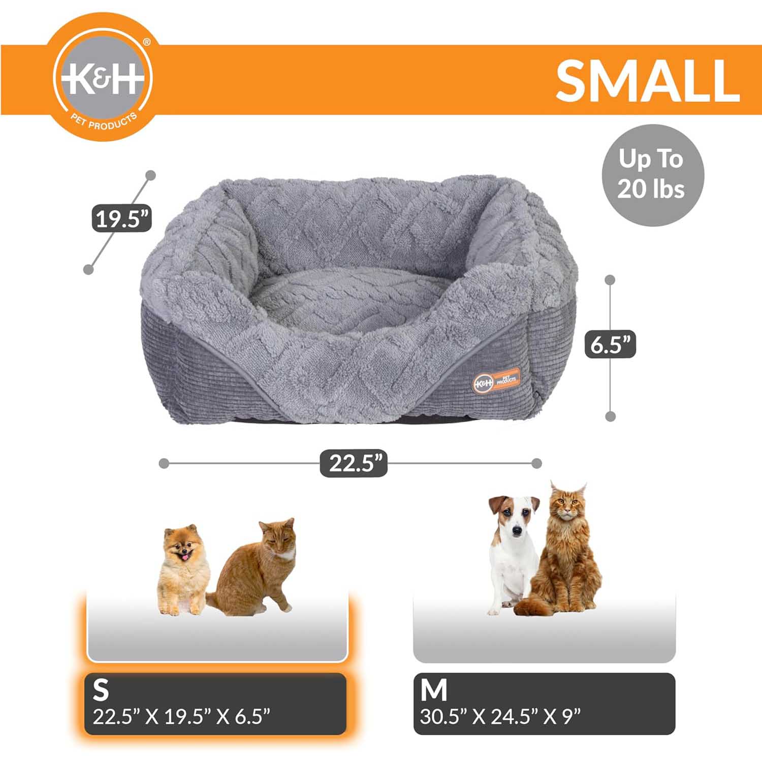 K&H Thermo-Pet Lounge Sleeper Heated Cat & Small Dog Bed - Plush, Non-Slip, Machine Washable Indoor Pet Bed