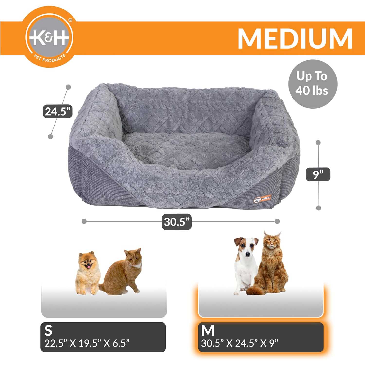 K&H Thermo-Pet Lounge Sleeper Heated Cat & Small Dog Bed - Plush, Non-Slip, Machine Washable Indoor Pet Bed