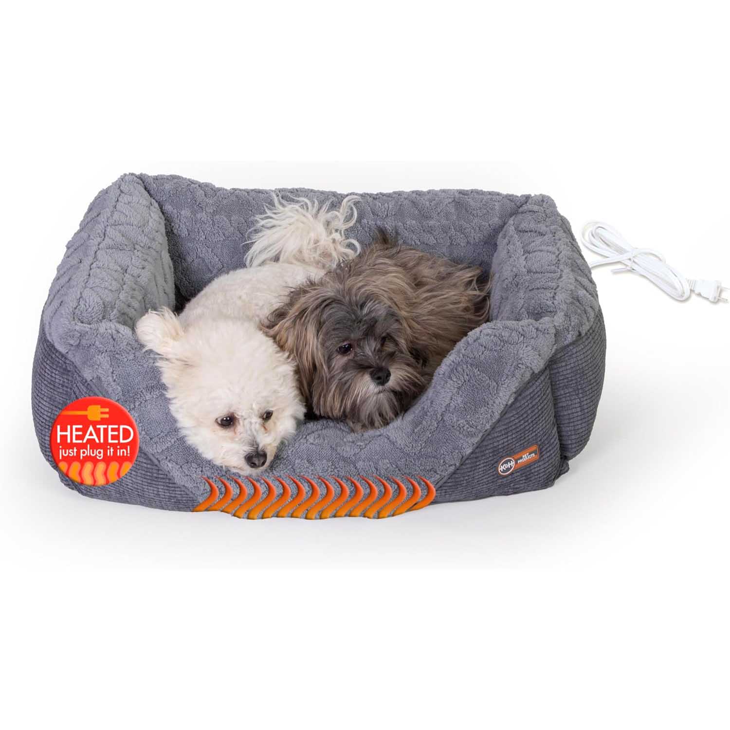 K&H Thermo-Pet Lounge Sleeper Heated Cat & Small Dog Bed - Plush, Non-Slip, Machine Washable Indoor Pet Bed