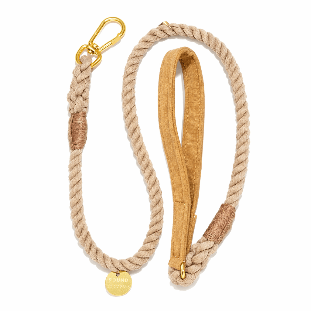 Khaki Waxed Cotton Canvas Animal Leash