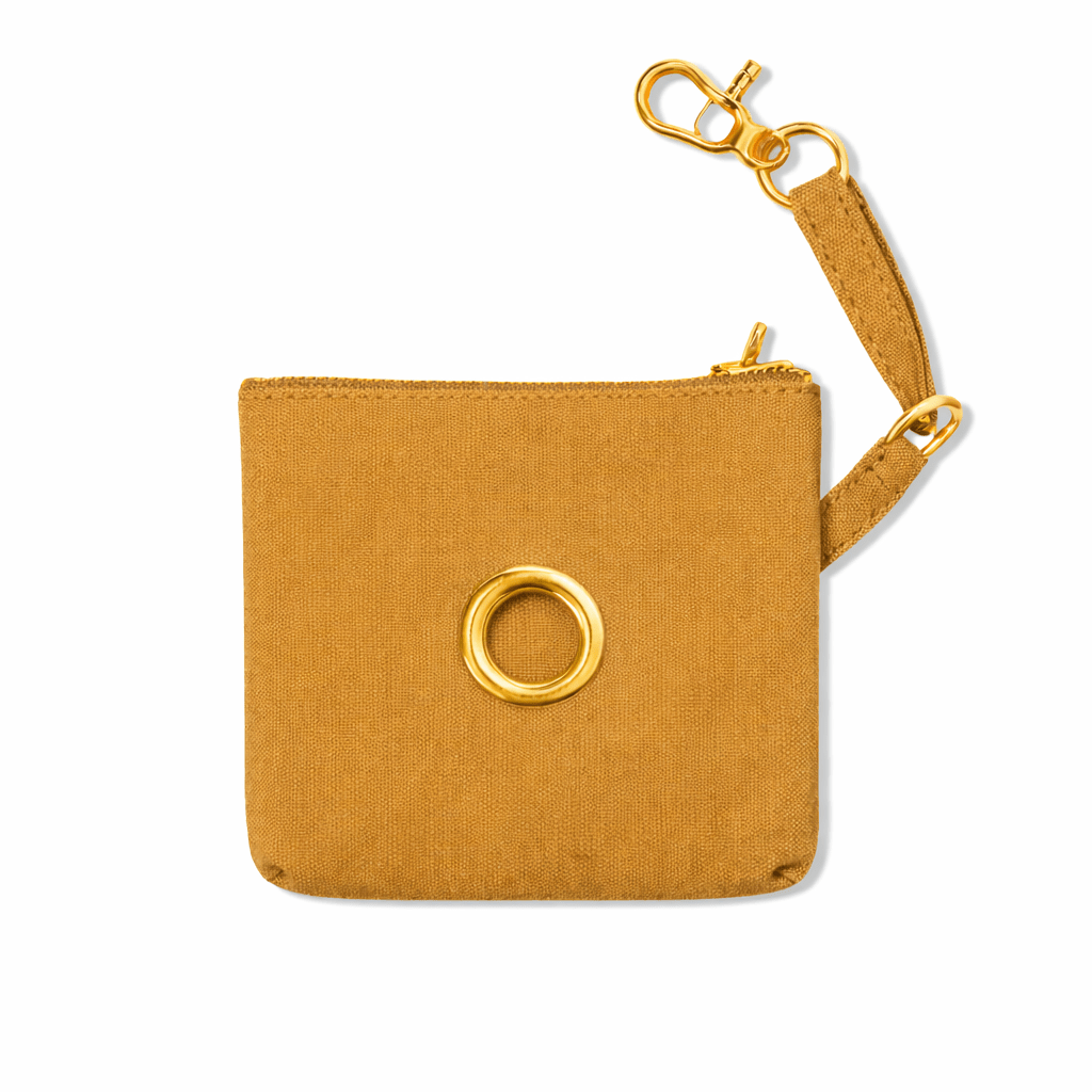 Khaki Waxed Cotton Canvas Poop Bag Pouch
