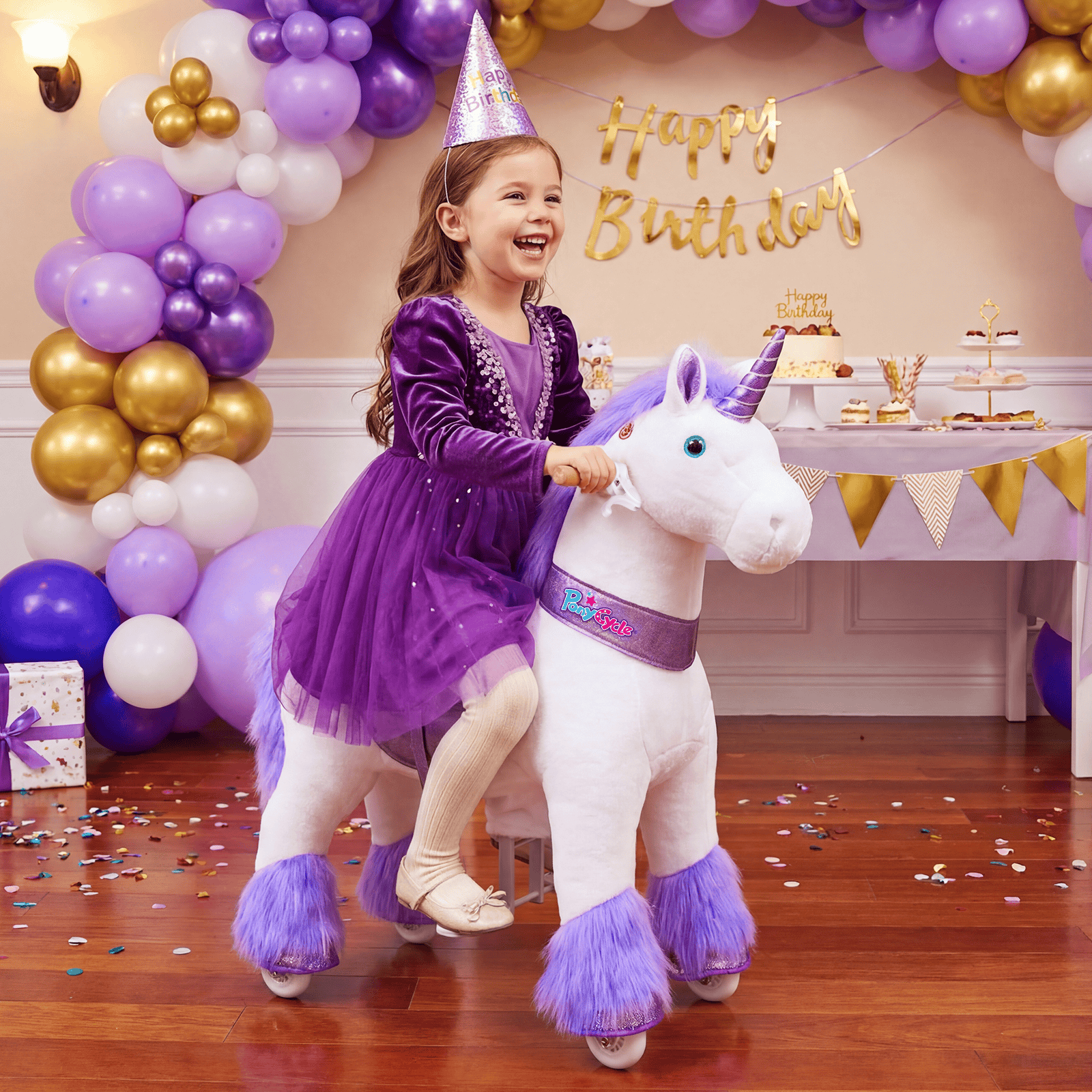 Model U Ride-On Unicorn Age 3-4 Purple