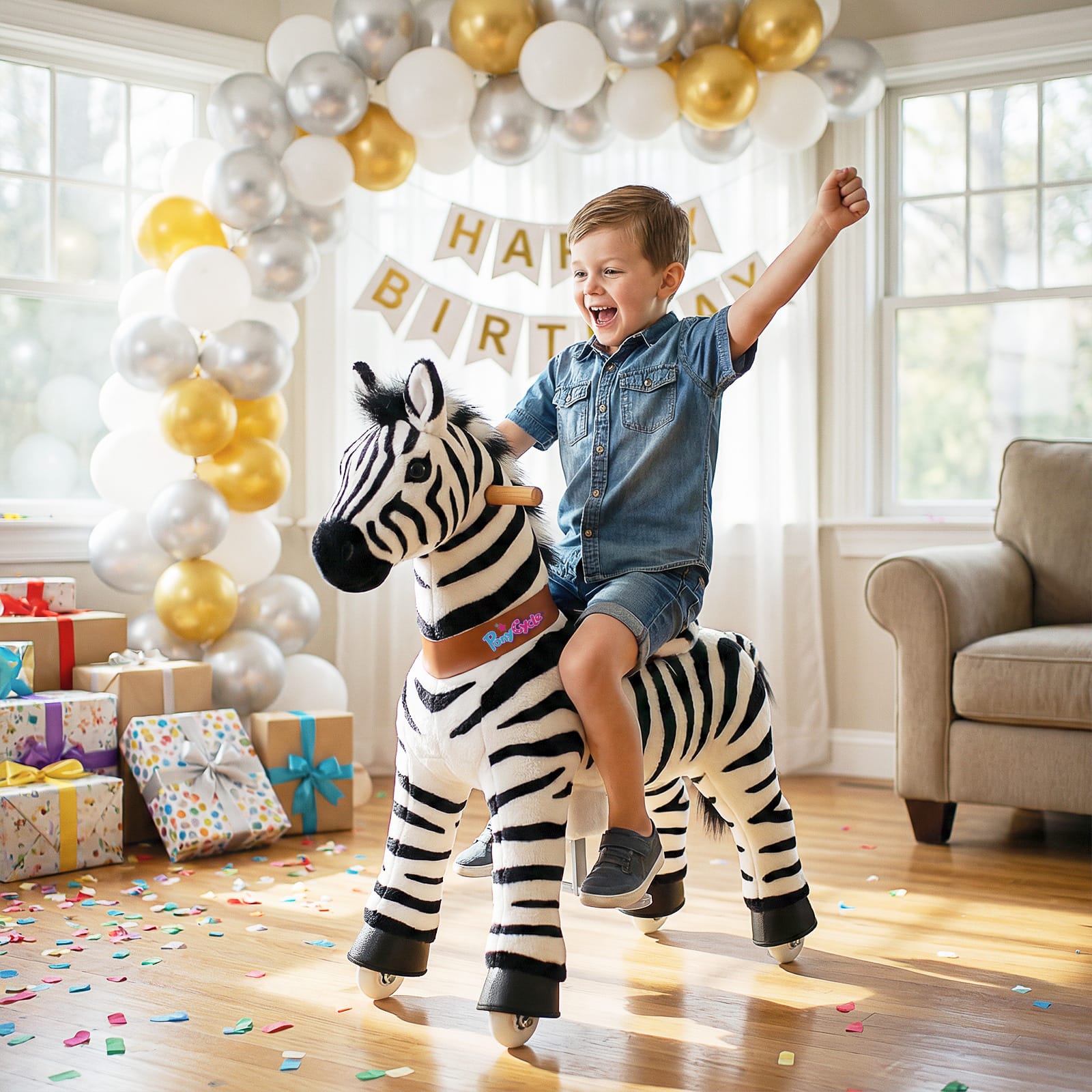 Model U Ride-On Animal Zebra Age 4-7