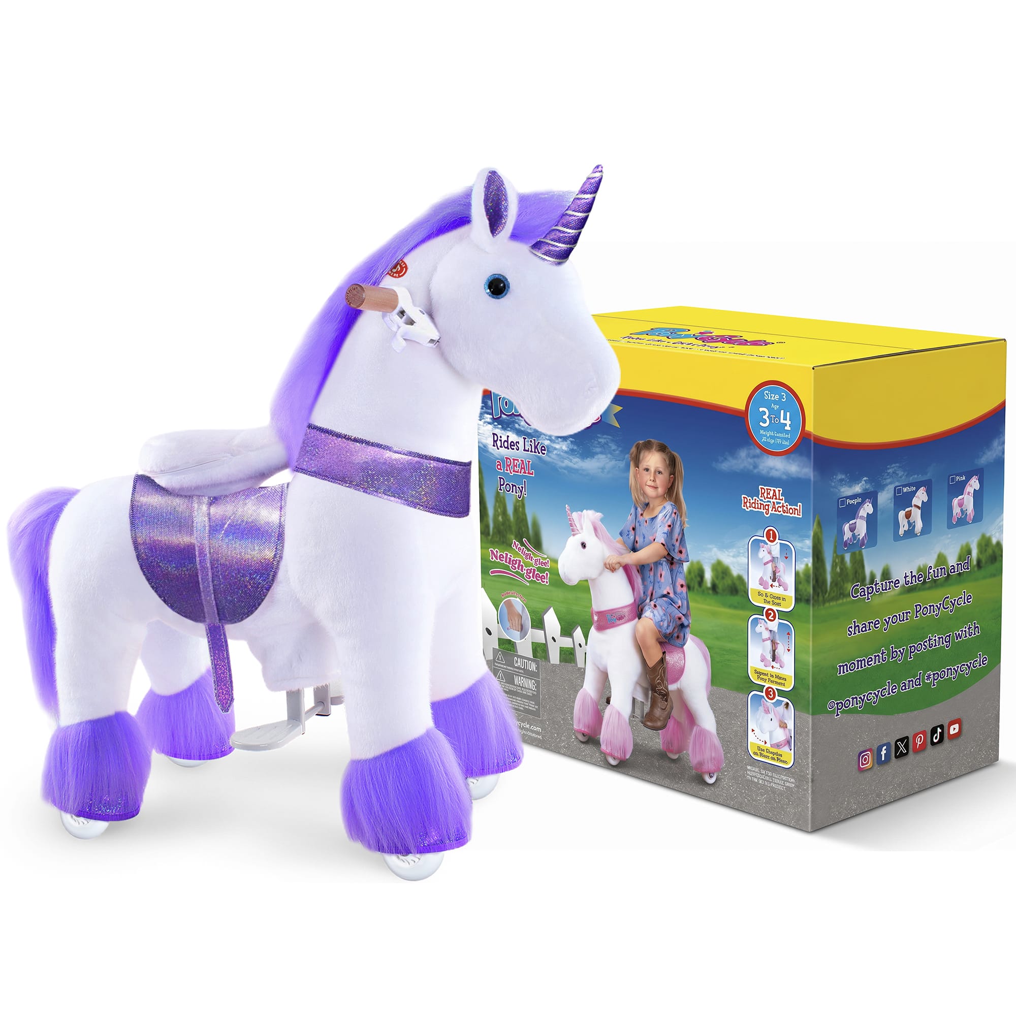 Model U Ride-On Unicorn Age 3-4 Purple