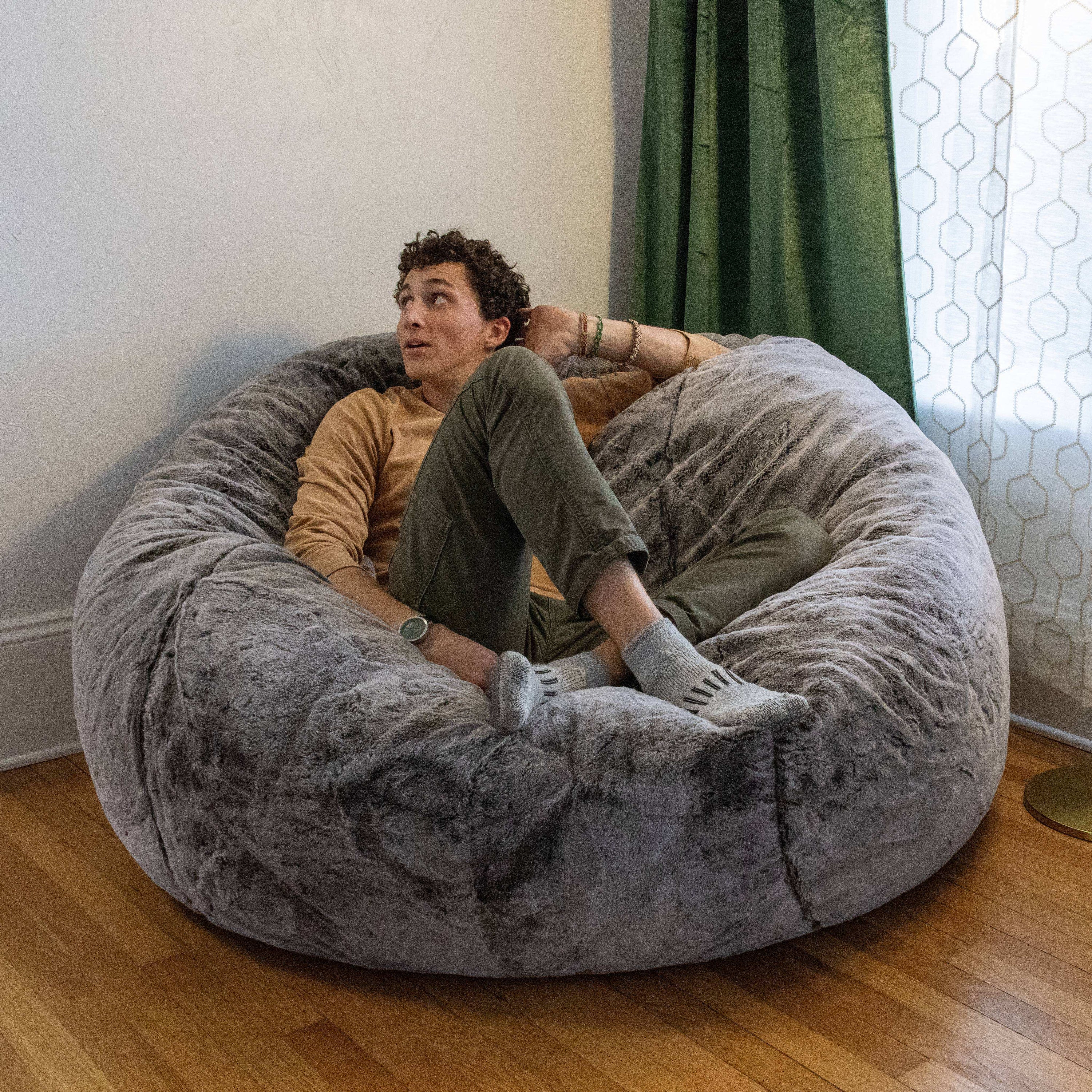 CordaRoy's King Faux Fur Convertible Bean Bag Chair
