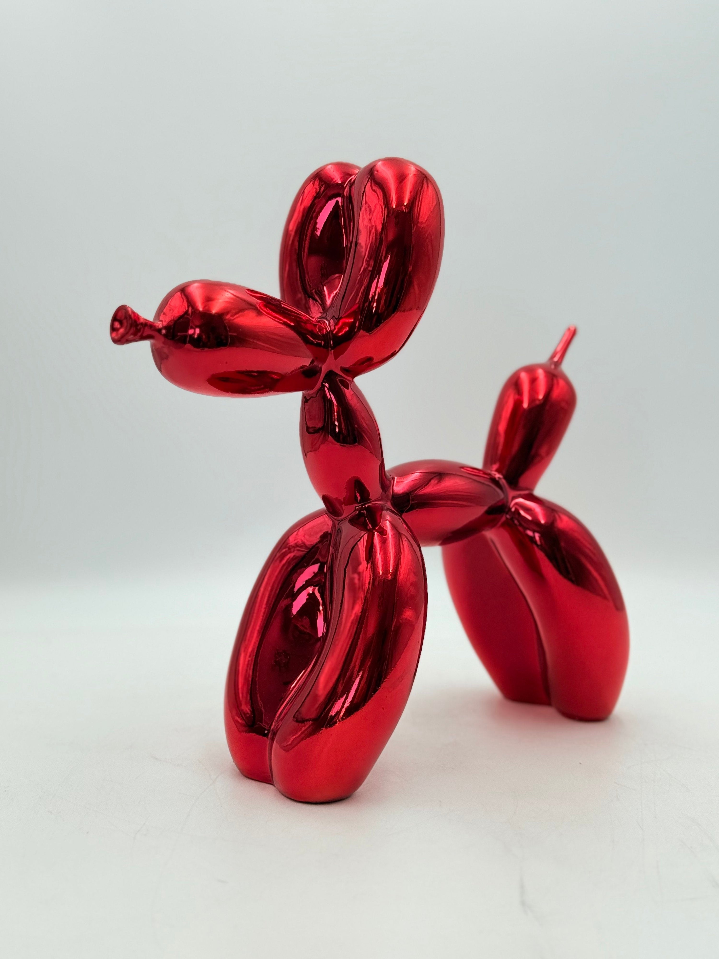 Balloon Dog Sculpture Set - Red Chrome Edition Red Chrome Decor Sculpture image 4 - HT Animal Supply