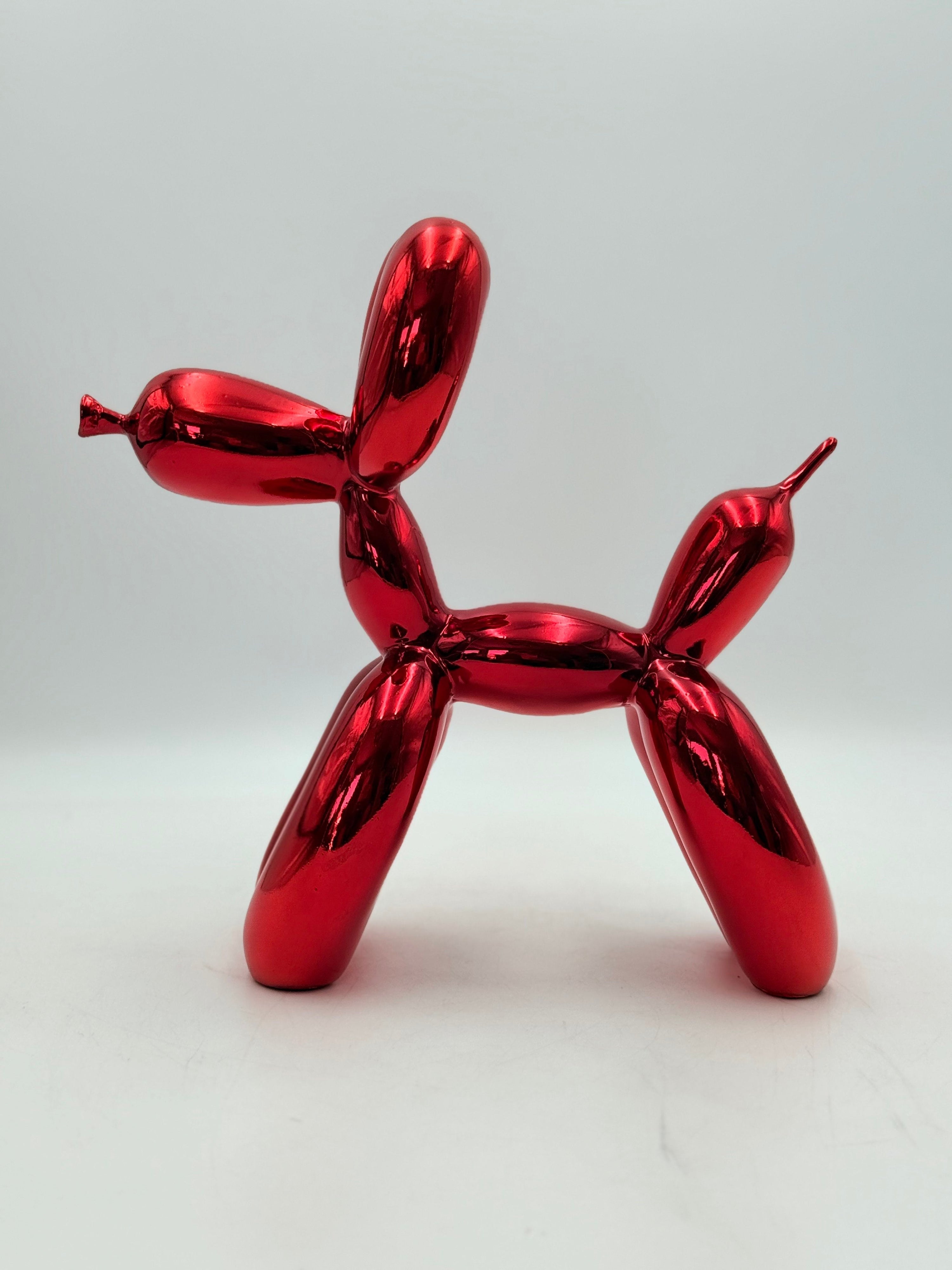 Balloon Dog Sculpture Set - Red Chrome Edition Red Chrome Decor Sculpture image 5 - HT Animal Supply