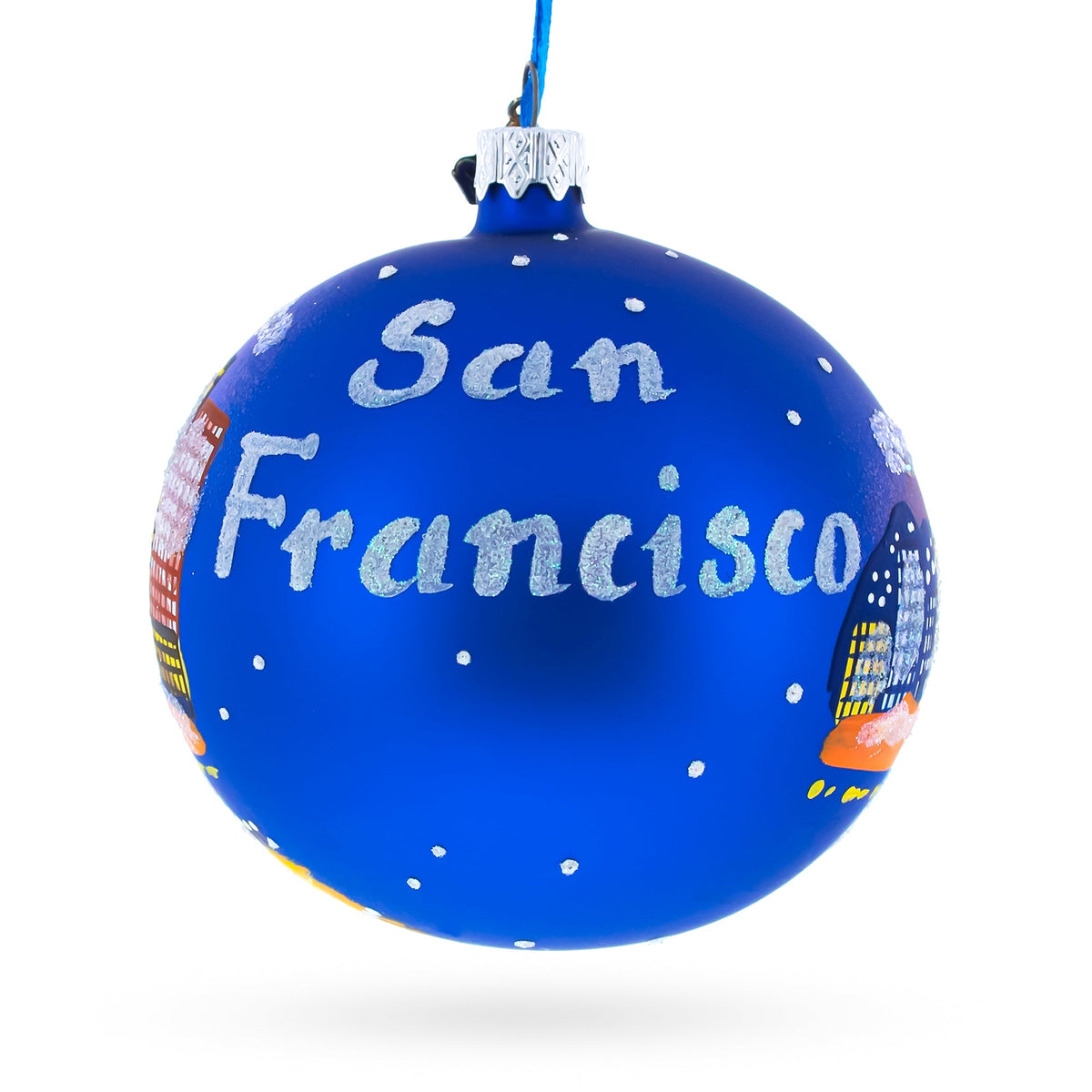 San Francisco, California Glass Ball Christmas Ornament 3.25 Inches - HT Animal Supply