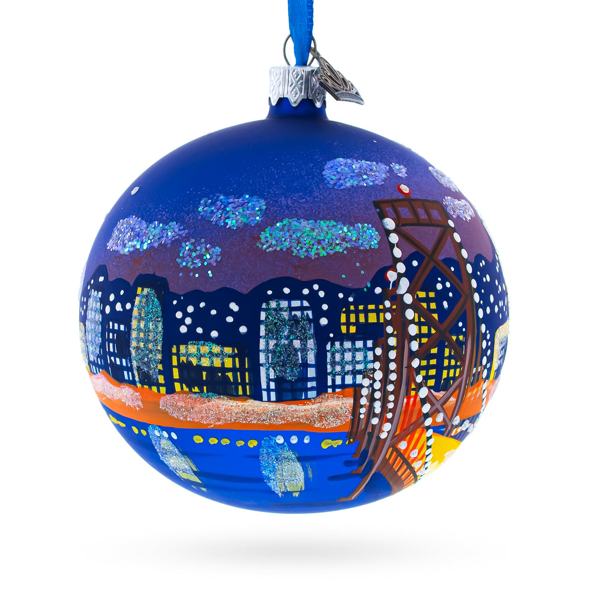 San Francisco, California Glass Ball Christmas Ornament 3.25 Inches - HT Animal Supply
