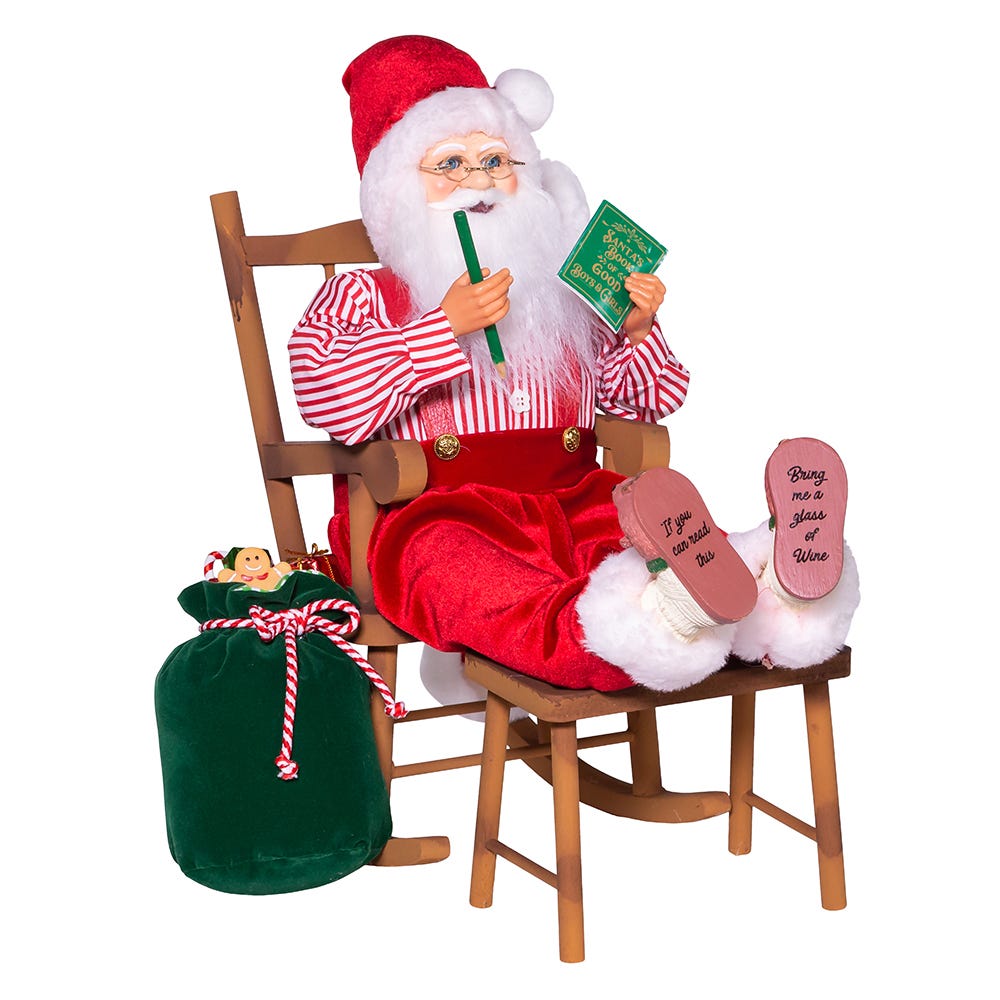 Kurt Adler 16-Inch Kringle Klaus Sitting in Chair