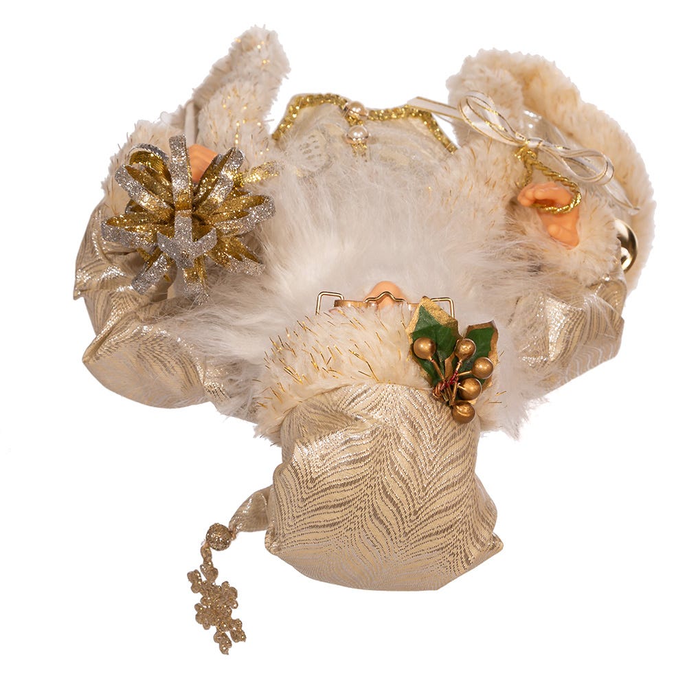Kurt Adler 17-Inch Light Gold Santa with Staff and Bells