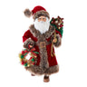Kurt Adler 17-Inch Red Santa with Gray Fur + Wreath/Bag