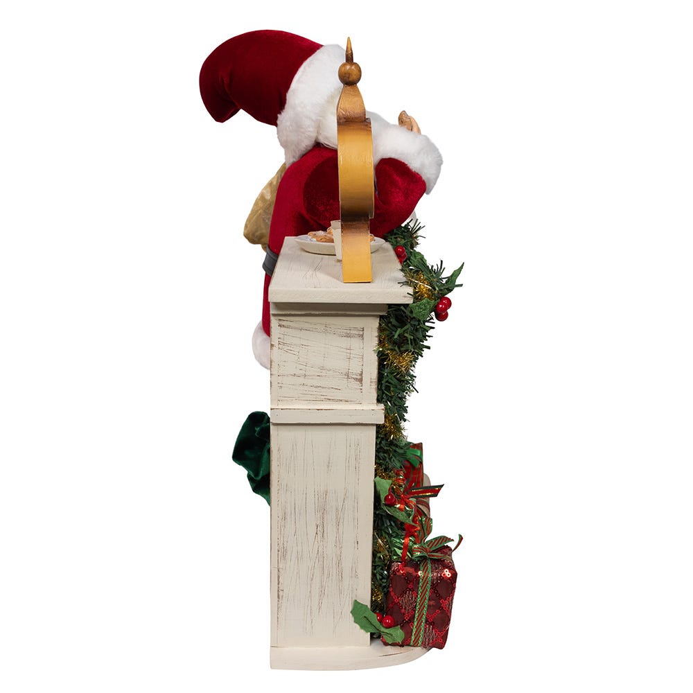 Kurt Adler 17-Inch KSA Kringles Santa with LED Fireplace Mantle