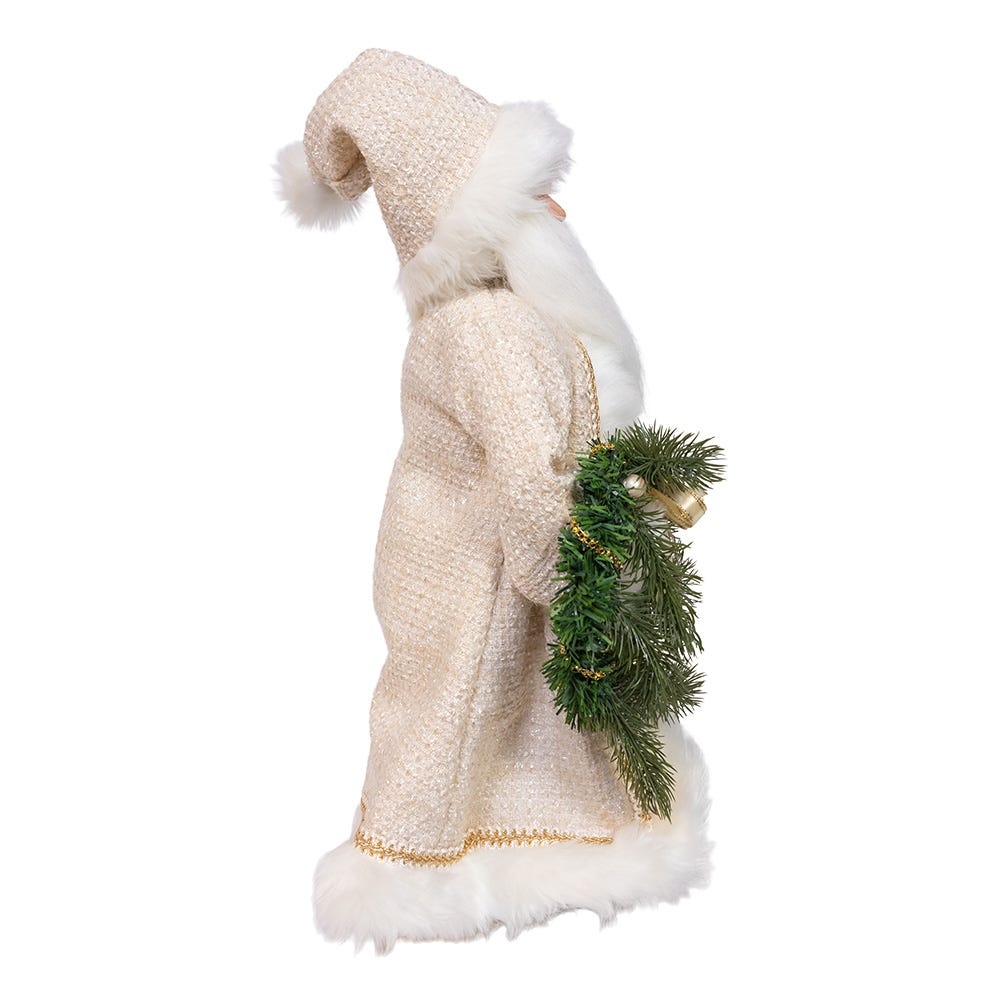 Kurt Adler 18-Inch Kringles Cream Santa with Gift and Wreath