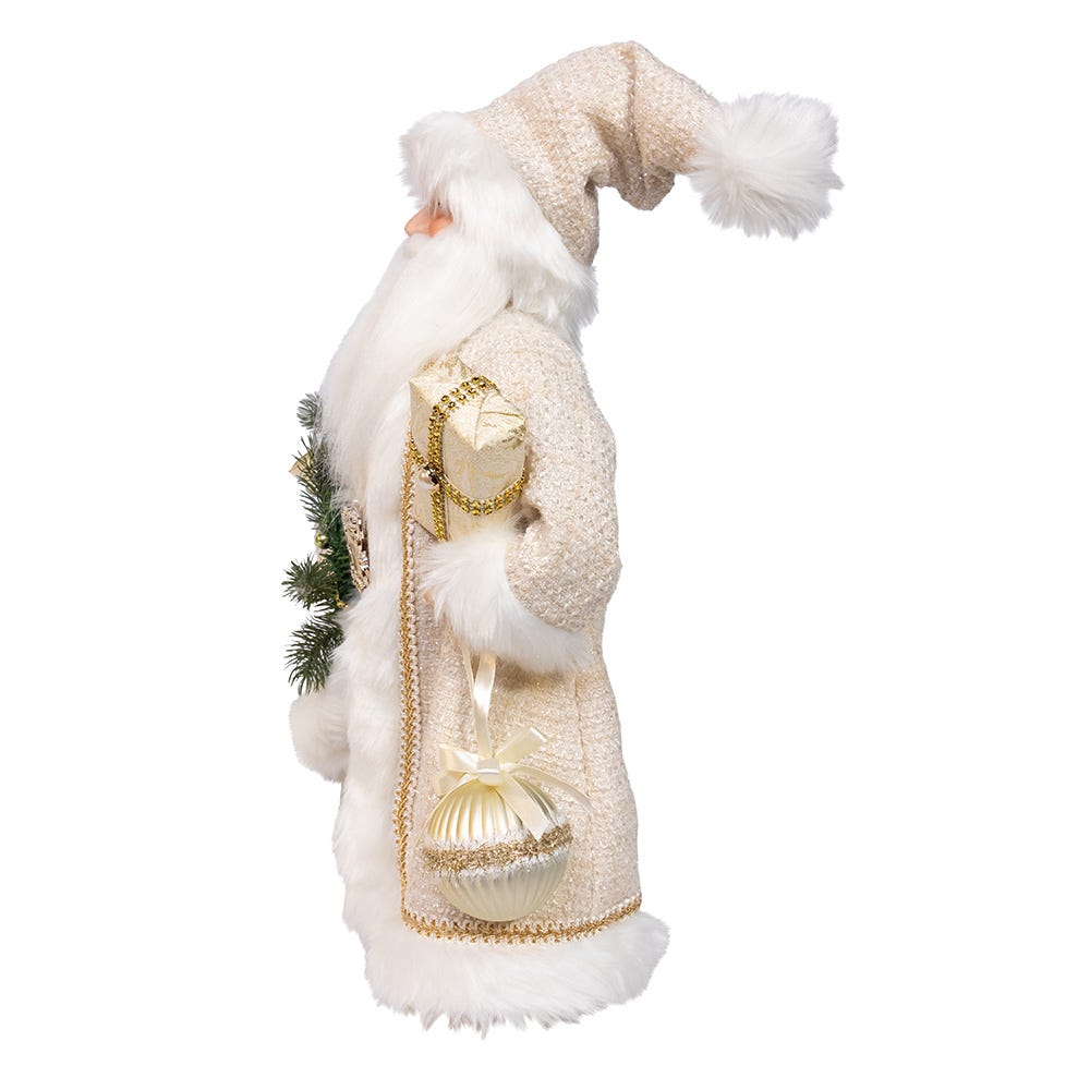 Kurt Adler 18-Inch Kringles Cream Santa with Gift and Wreath
