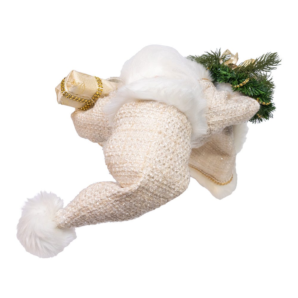 Kurt Adler 18-Inch Kringles Cream Santa with Gift and Wreath