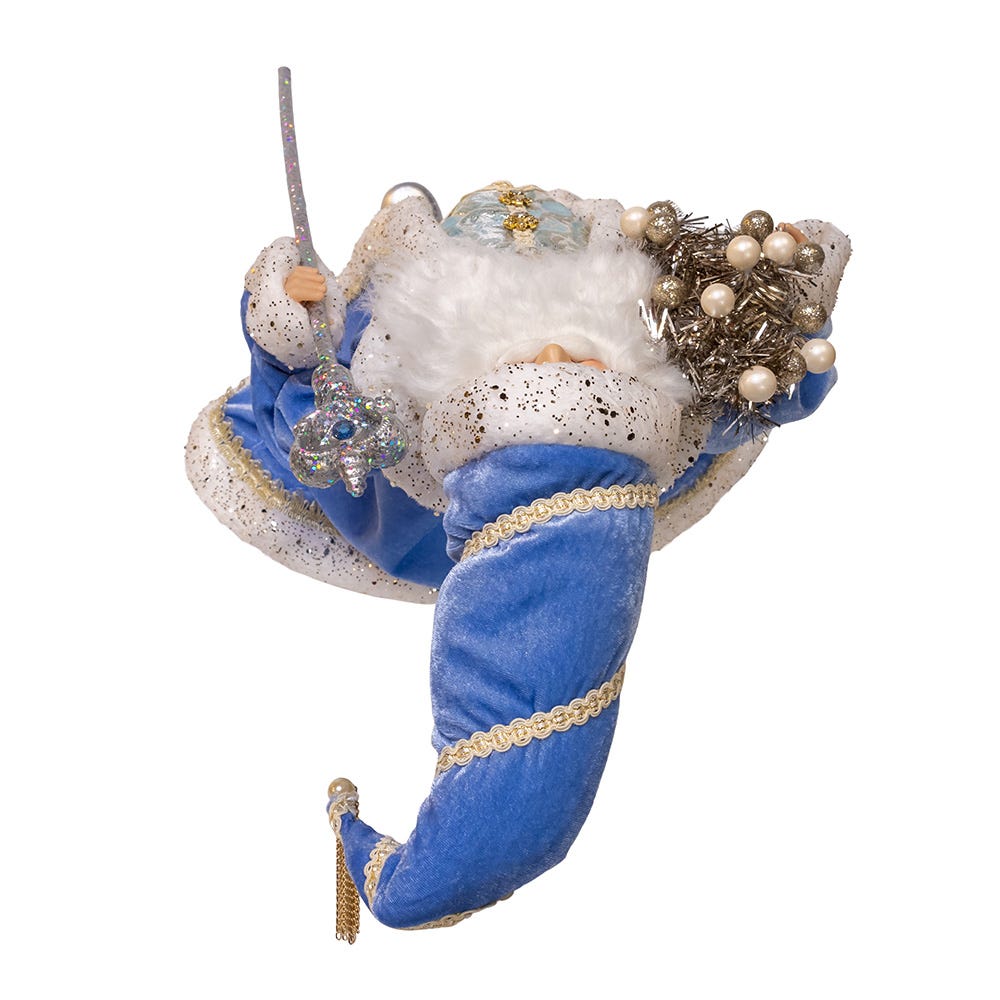 Kurt Adler 18-Inch Kringles Blue and Platinum Santa
