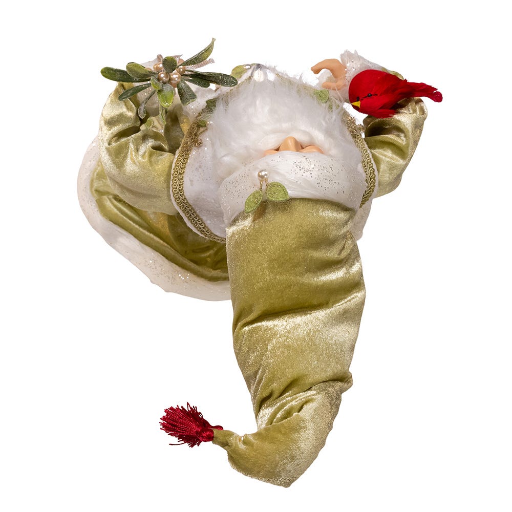 Kurt Adler 18-Inch Kringles Mistletoe Kisses Santa table piece