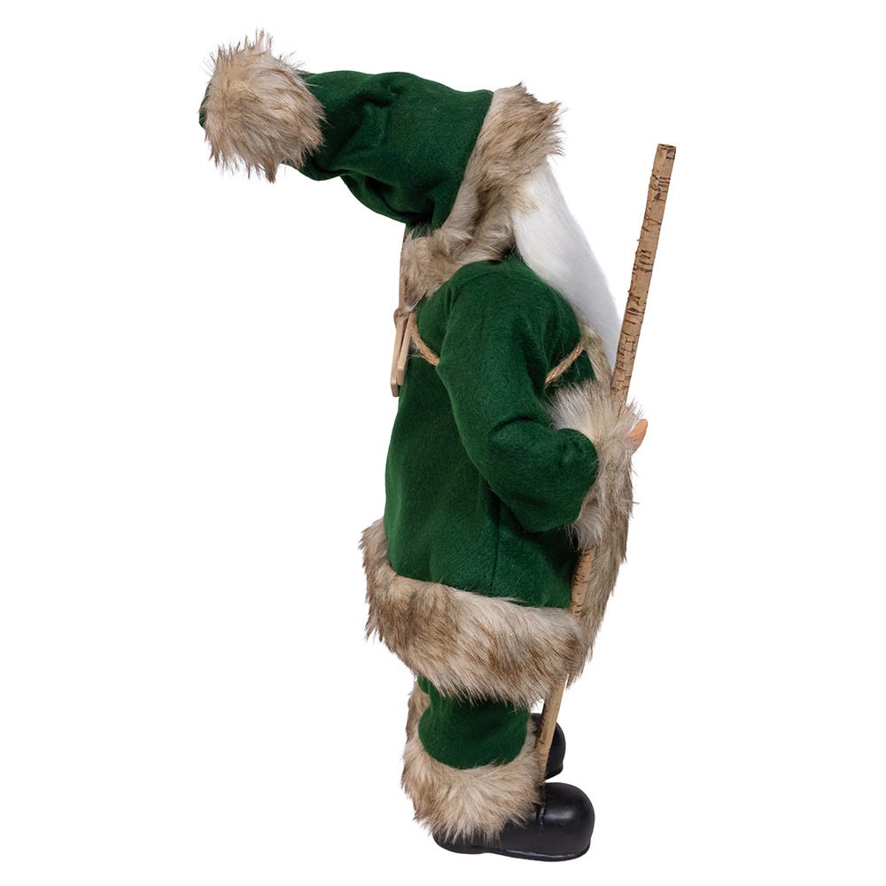 Kurt Adler 18.5-Inch Kringles Winter Green Santa with cane and lamp decoration