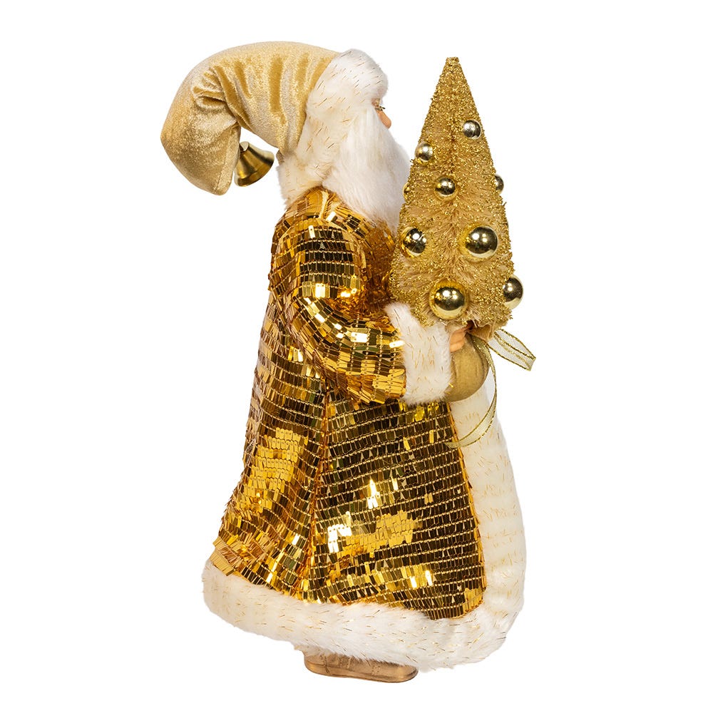 Kurt Adler 18-Inch KSA Kringle Standing Gold Santa with Tree