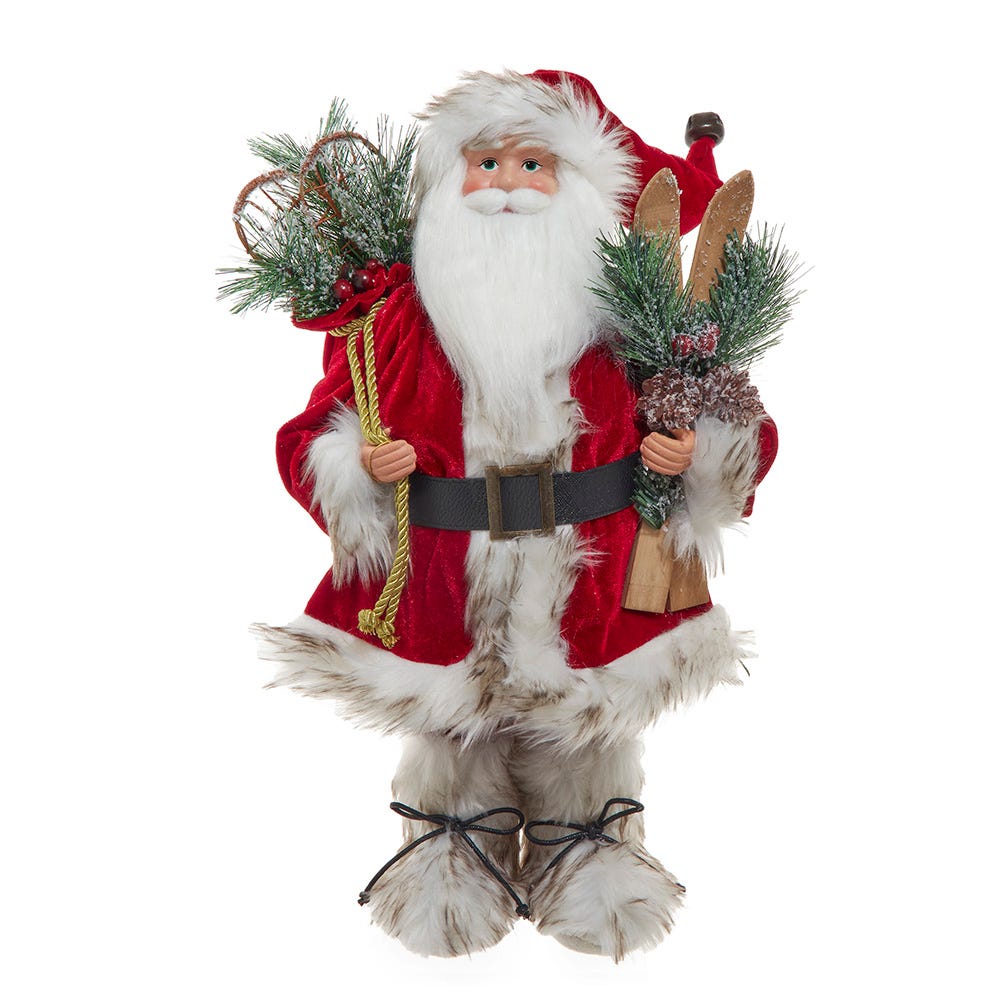 Kurt Adler 18-Inch KSA Kringles Rustic Santa with Skis