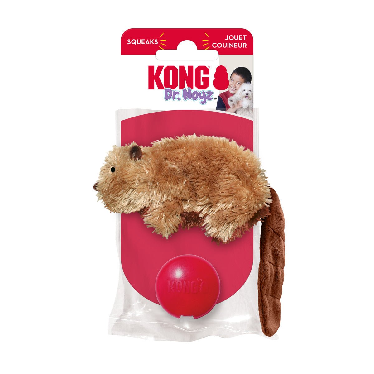 KONG Dr. Noyz X-Small Plush Dog Toys - Stuffing-Free, Soft Cuddle Toy with Removable and Extra Squeaker for Small Dogs
