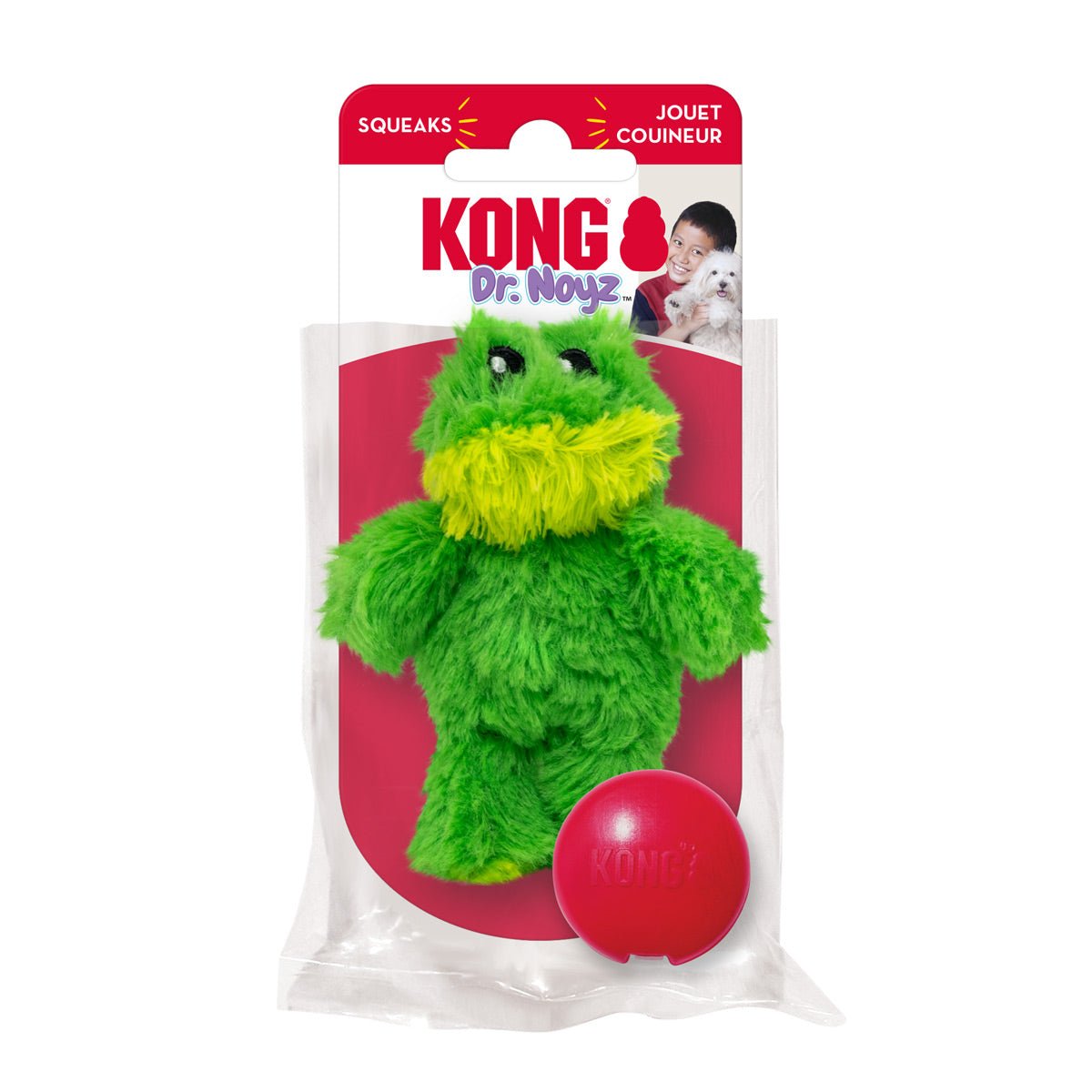 KONG Dr. Noyz X-Small Plush Dog Toys - Stuffing-Free, Soft Cuddle Toy with Removable and Extra Squeaker for Small Dogs