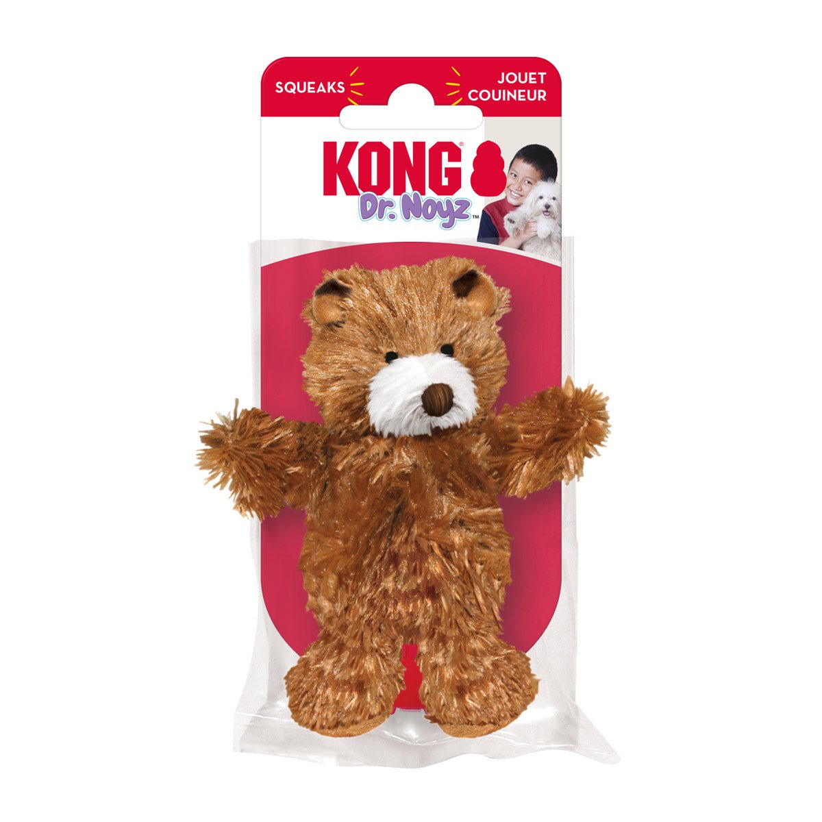 KONG Dr. Noyz X-Small Plush Dog Toys - Stuffing-Free, Soft Cuddle Toy with Removable and Extra Squeaker for Small Dogs