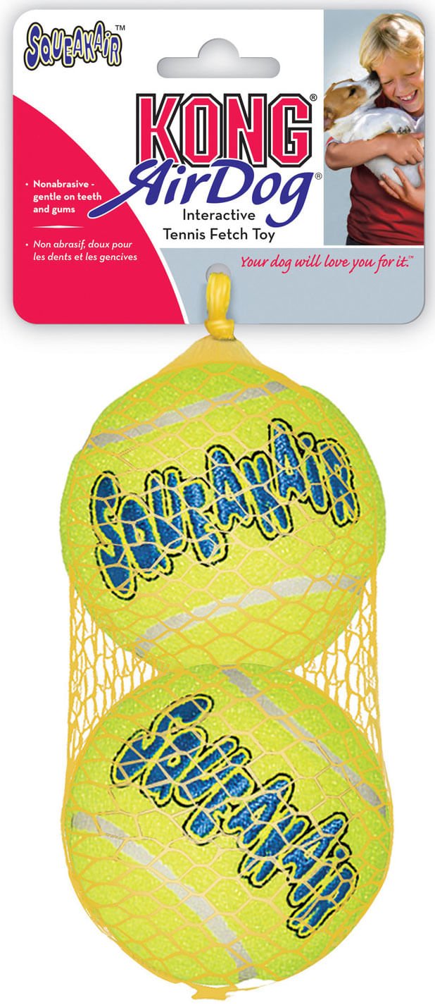 KONG SqueakAir Ball - Durable Squeaker Tennis Ball Dog Toy for Fetch & Play