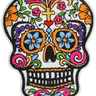 White Sugar Skull  (L) - Patch