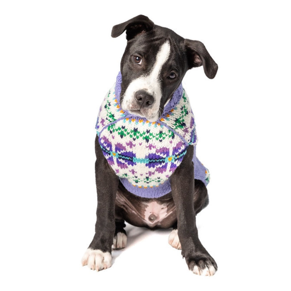 Chilly Dog Lavender Flowers Wool Dog Sweater
