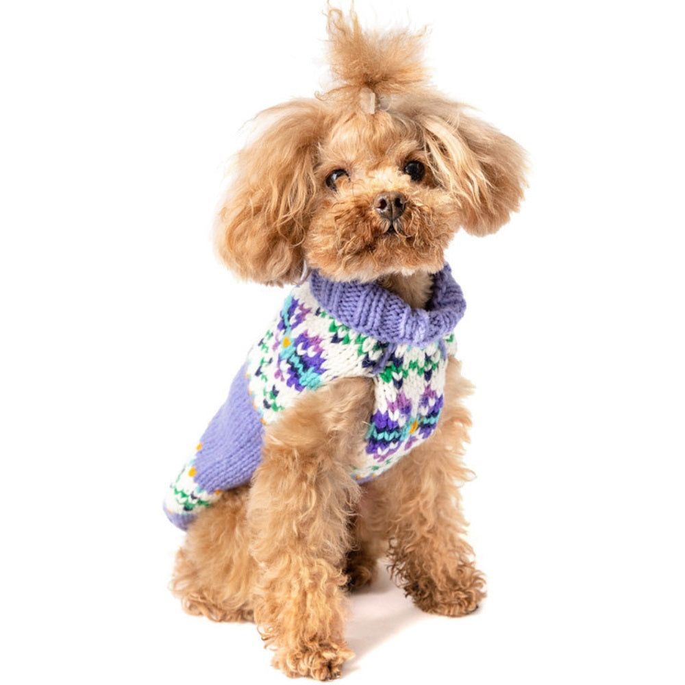 Chilly Dog Lavender Flowers Wool Dog Sweater