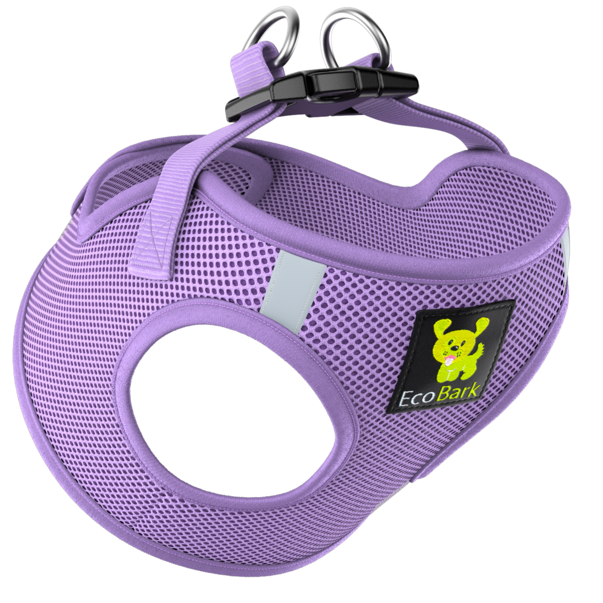 EcoBark Step In Dog Harness - Teacup & Small Breeds- Reflective Soft Mesh Harness for Teacup, Small Dogs and Puppies / Lavender