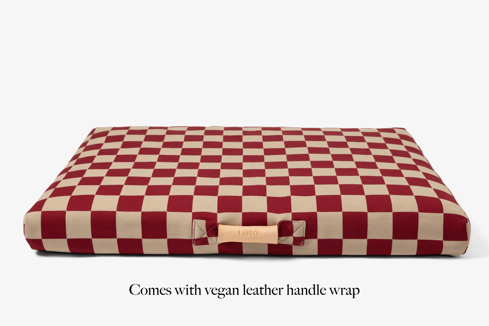Red Checker | Dog Bed with Cover | Red Checkered Bedding