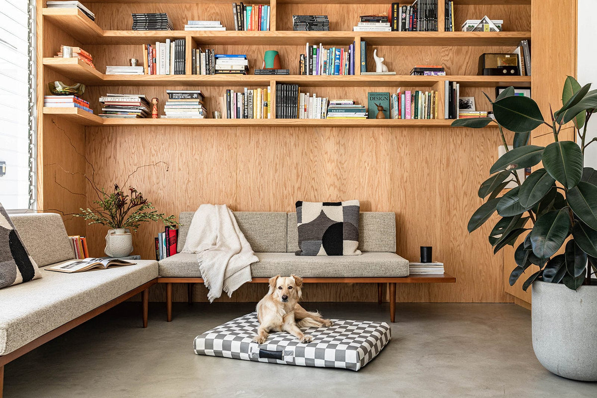 Gray Checker | Dog Bed or Bed Cover