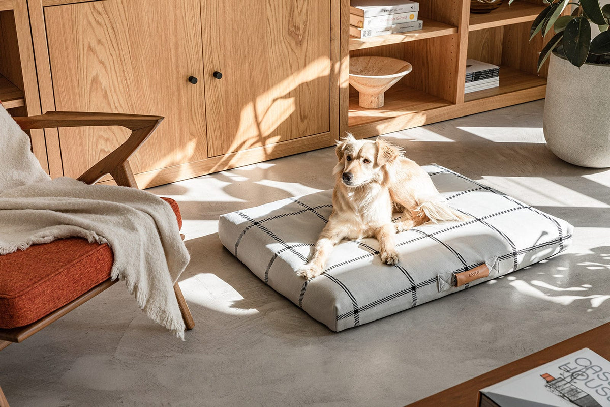 White Plaid | Dog Bed or Bed Cover
