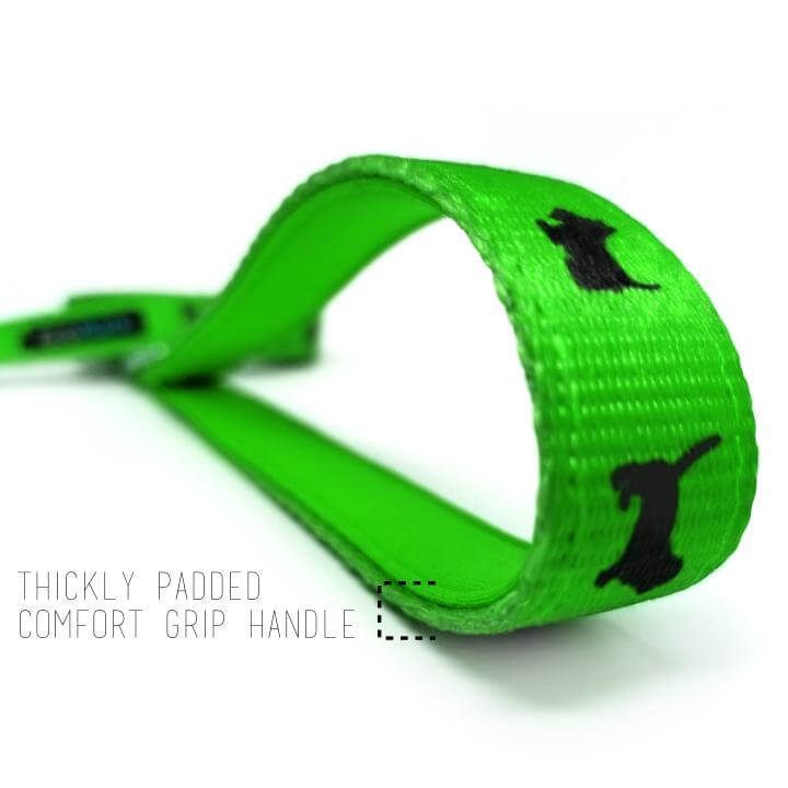 EcoBark Green Dog Leash- Padded Comfort Grip Leash - 4ft, 5ft, and 6ft Dog Leash for Small and Medium Dogs