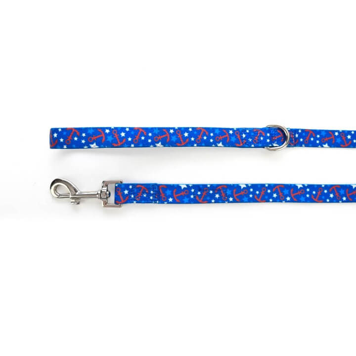 EcoBark Nautical Dog Leash-Padded Comfort Grip Leash - 5ft Leash for Small and Medium Dogs