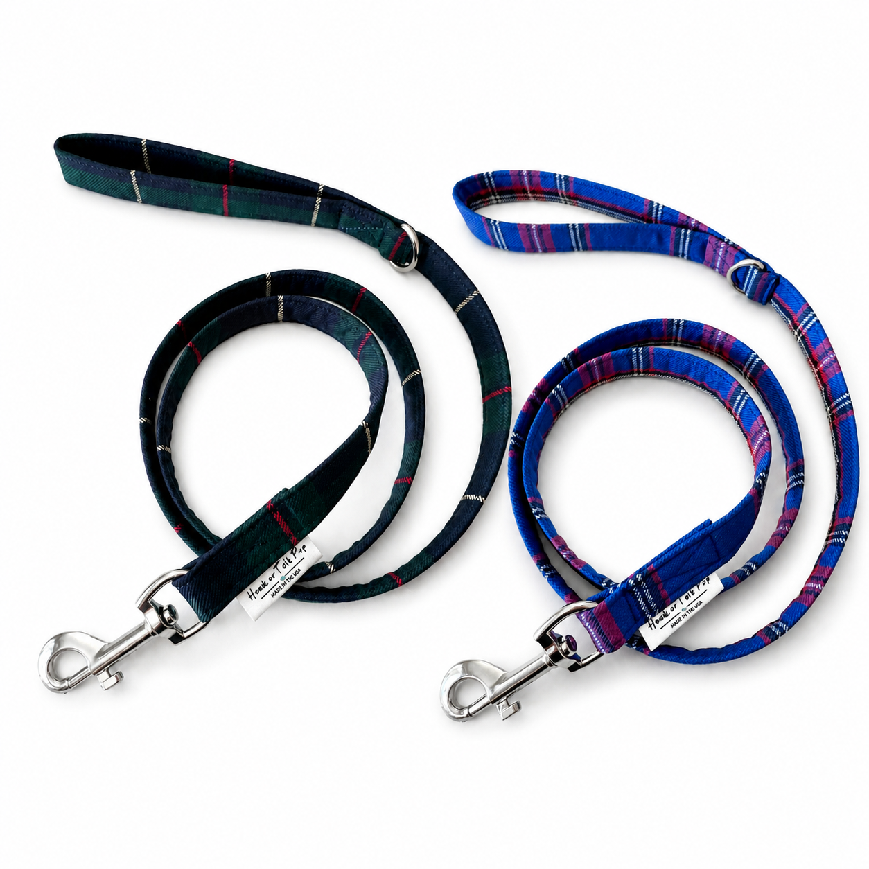 Heads or Tails Pup Plaid Dog Leash