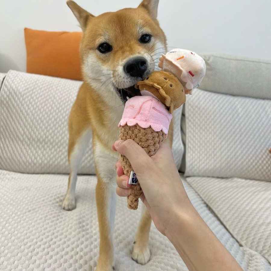 Pawty Double Scoop Ice Cream Squeaky Dog Toy