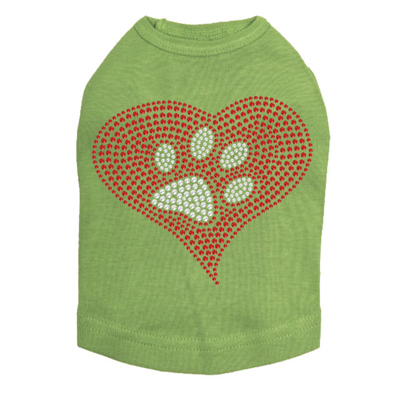 Red Heart with Paw 2 - Dog Tank