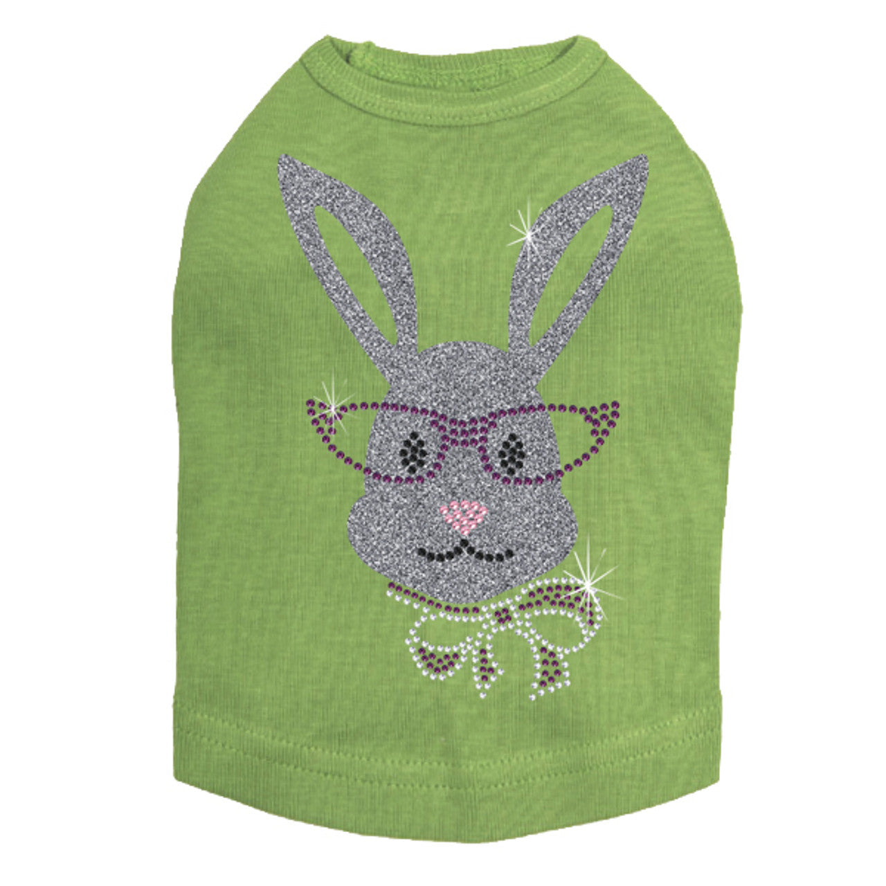 Girl Bunny with Glasses and Bow - Dog Tank