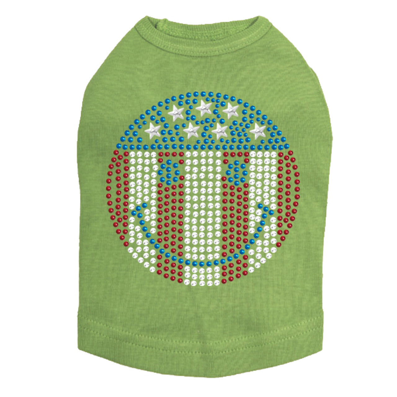 Happy Face Red, White, & Blue - Dog Tank