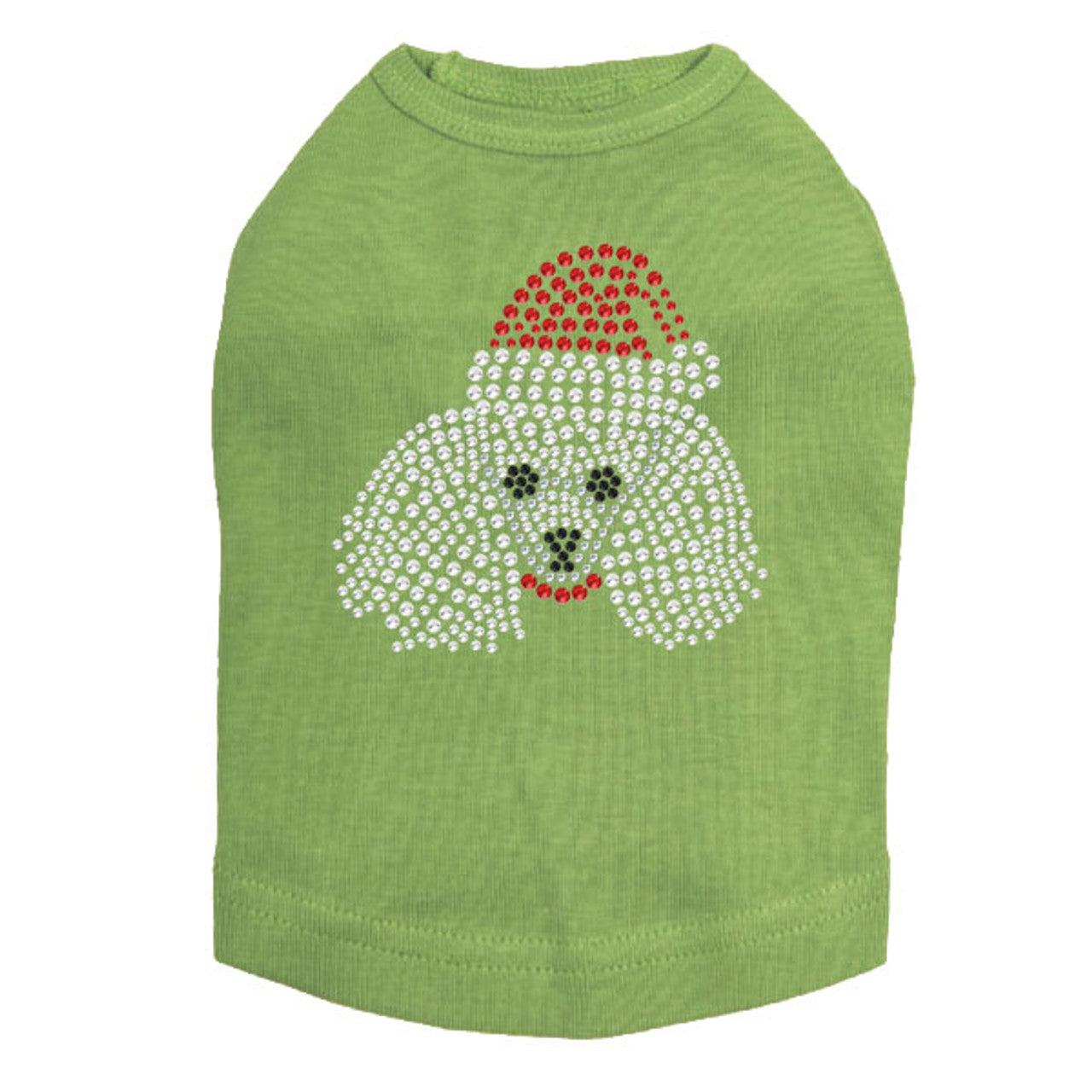 Poodle Face with Santa Hat - Dog Tank